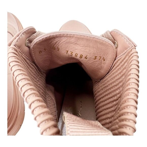 Gianvito Rossi Pink Canvas Lace Up Combat Boots - Picture 8 of 8